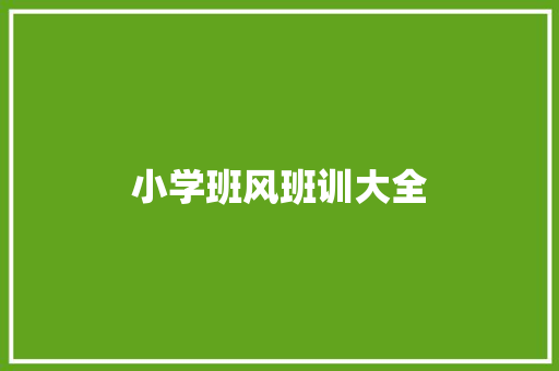 小学班风班训大全