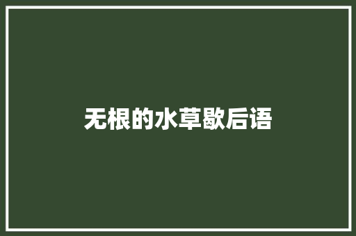 无根的水草歇后语