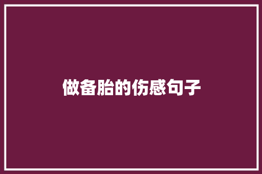 做备胎的伤感句子