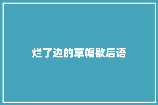 烂了边的草帽歇后语