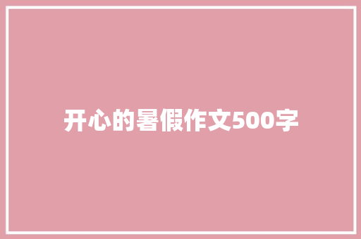 开心的暑假作文500字