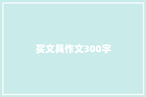 买文具作文300字