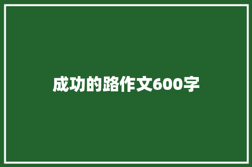 成功的路作文600字