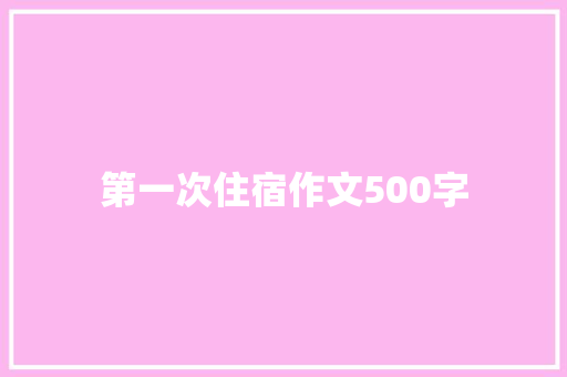 第一次住宿作文500字