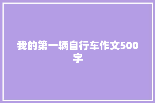 我的第一辆自行车作文500字