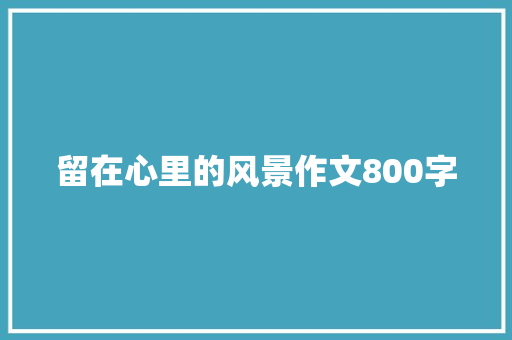 留在心里的风景作文800字