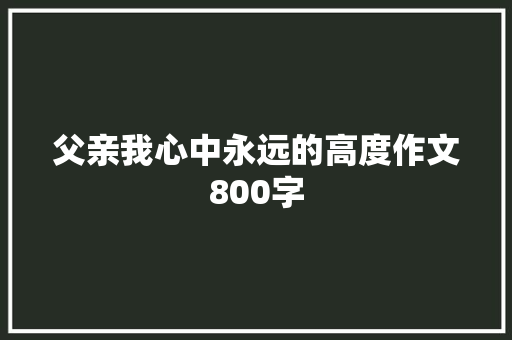 父亲我心中永远的高度作文800字