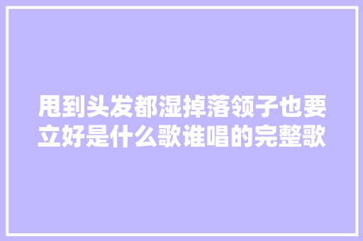 甩到头发都湿掉落领子也要立好是什么歌谁唱的完整歌词介绍