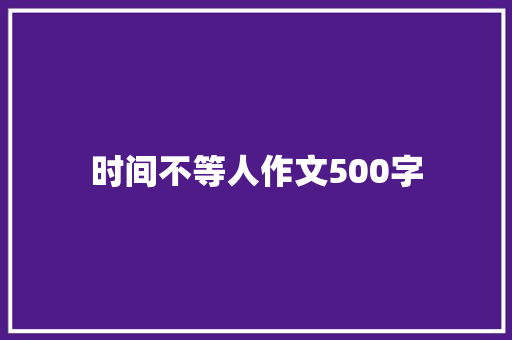 时间不等人作文500字
