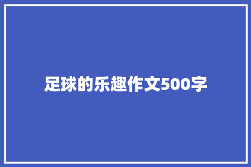 足球的乐趣作文500字