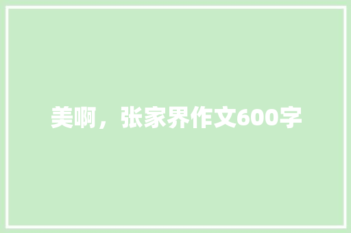 美啊，张家界作文600字