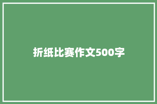 折纸比赛作文500字