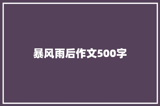 暴风雨后作文500字