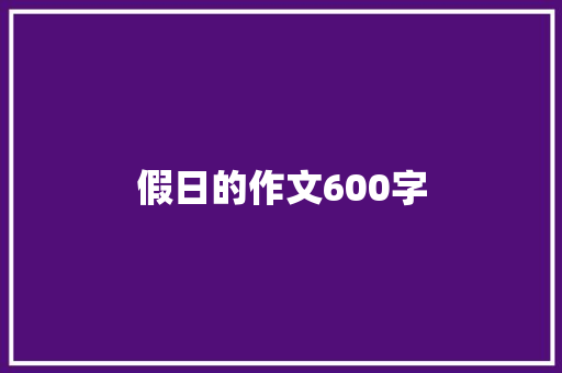 假日的作文600字