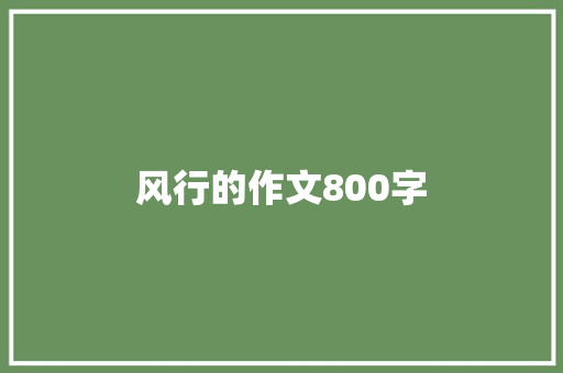风行的作文800字
