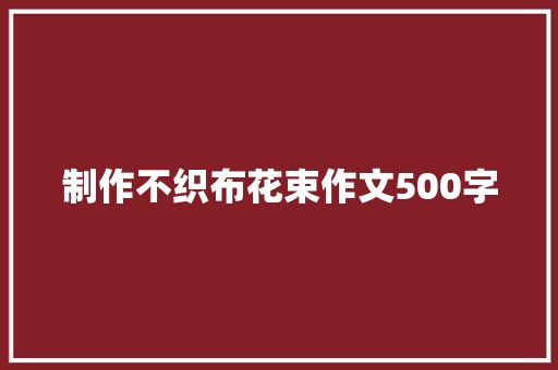 制作不织布花束作文500字