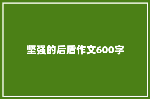 坚强的后盾作文600字