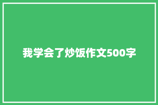 我学会了炒饭作文500字