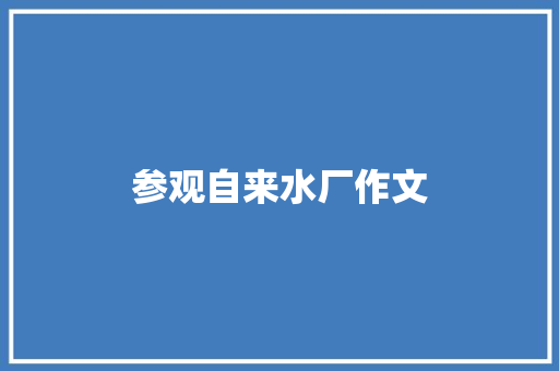 参观自来水厂作文