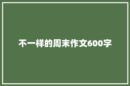 不一样的周末作文600字
