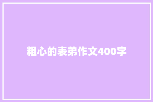 粗心的表弟作文400字