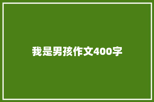 我是男孩作文400字