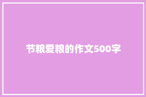 节粮爱粮的作文500字