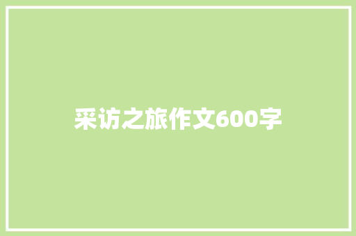 采访之旅作文600字