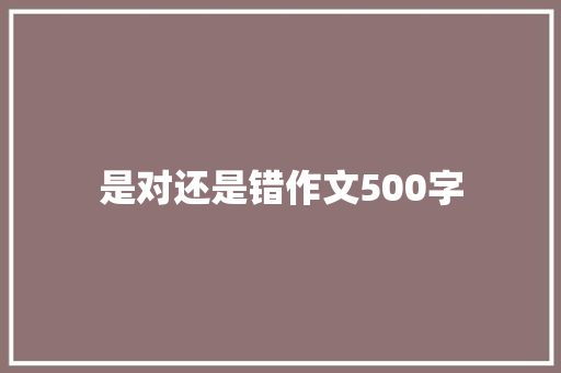 是对还是错作文500字