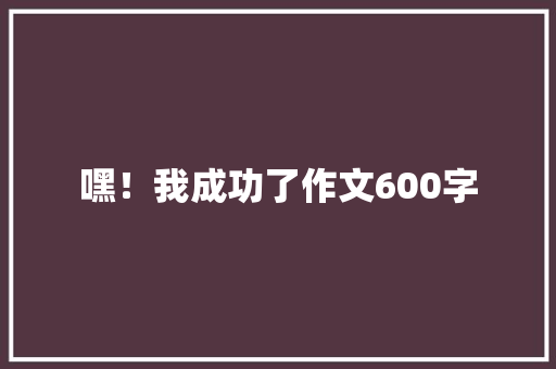 嘿！我成功了作文600字