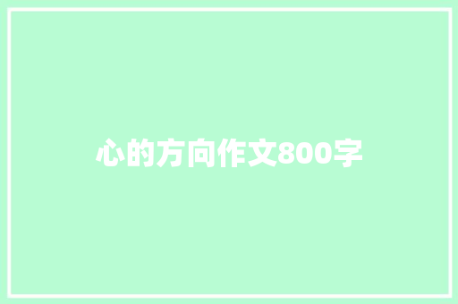 心的方向作文800字