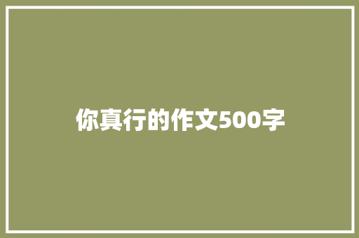 你真行的作文500字