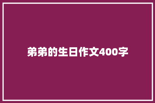 弟弟的生日作文400字