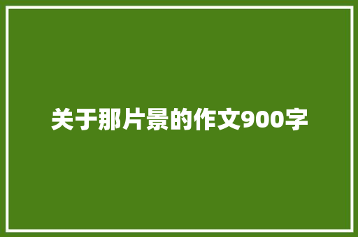 关于那片景的作文900字