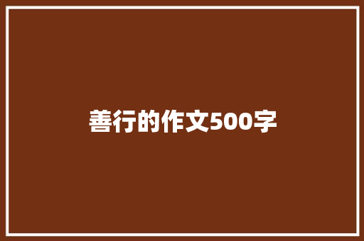 善行的作文500字