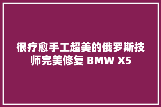 很疗愈手工超美的俄罗斯技师完美修复 BMW X5