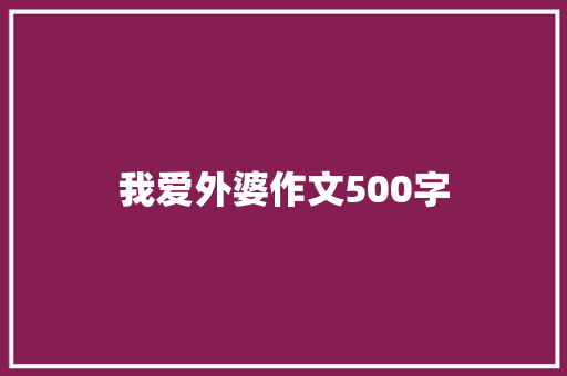 我爱外婆作文500字