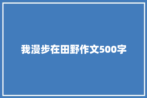我漫步在田野作文500字