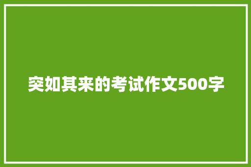 突如其来的考试作文500字