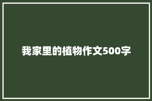 我家里的植物作文500字