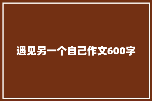 遇见另一个自己作文600字