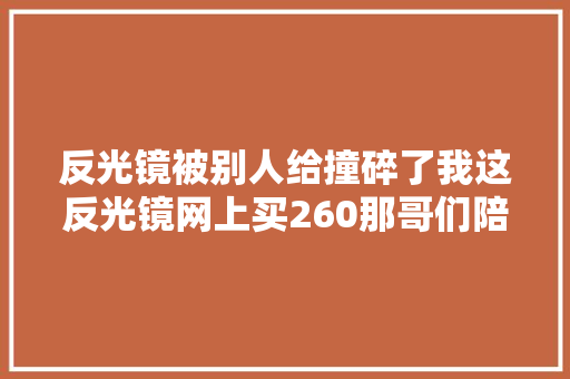 反光镜被别人给撞碎了我这反光镜网上买260那哥们陪了我180
