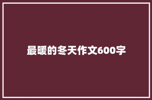最暖的冬天作文600字