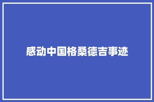 感动中国格桑德吉事迹