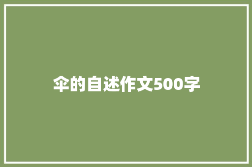 伞的自述作文500字