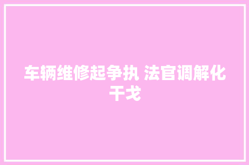 车辆维修起争执 法官调解化干戈