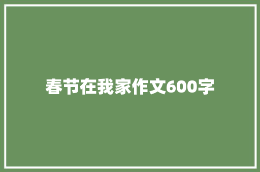 春节在我家作文600字