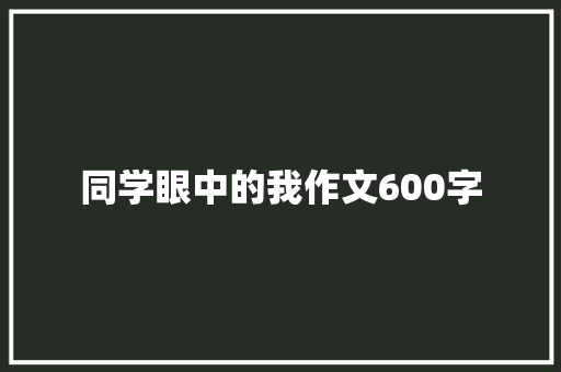 同学眼中的我作文600字