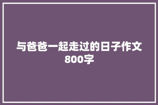 与爸爸一起走过的日子作文800字