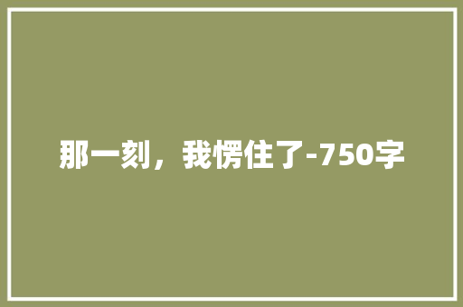 那一刻，我愣住了-750字